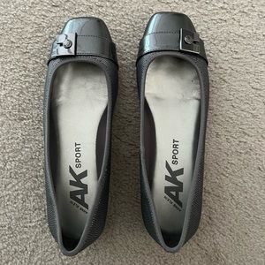 Ann Klein Silver buckle flat